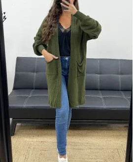 GILET MAILLE MI-LONG 2 POCHES