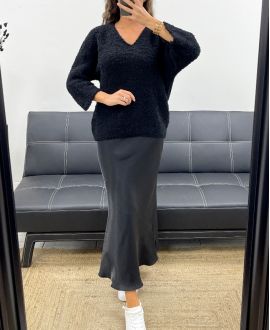 pull maille teddy noir