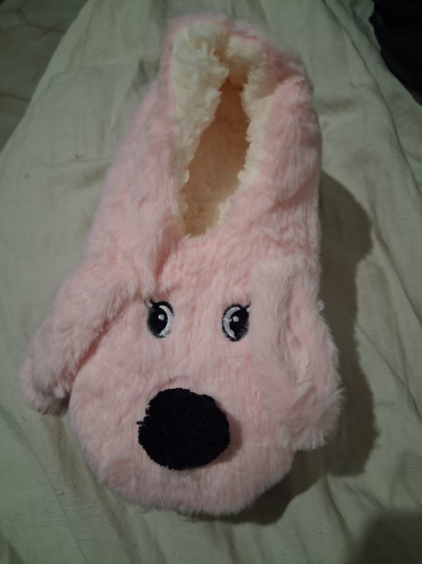 Chaussons motif chien rose 39/41