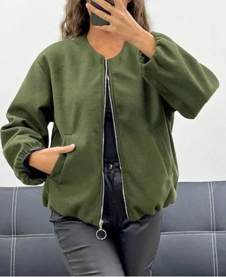 BOMBERS KAKI ZIP 2 POCHES AVEC DOUBLURE