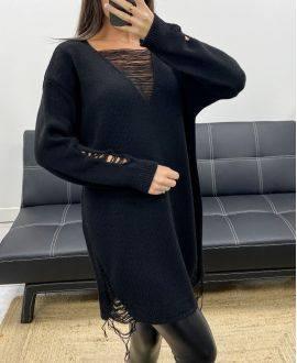 PULL ROBE OVERSIZE DESTROY  NOIR