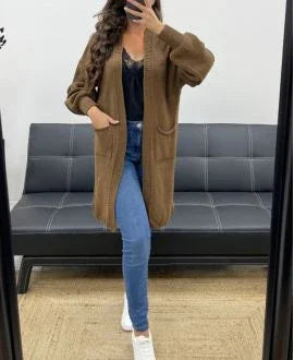 GILET MAILLE MI-LONG 2 POCHES