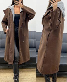 MANTEAU A CAPUCHE EFFET 2 EN 1