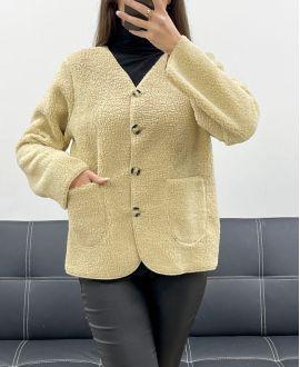VESTE EN LAINE A BOUTONS 2 POCHES